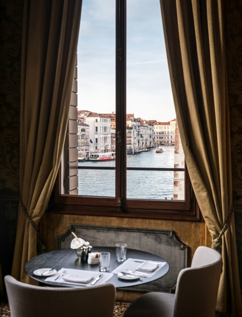 aman venice italy dining arva yellow room