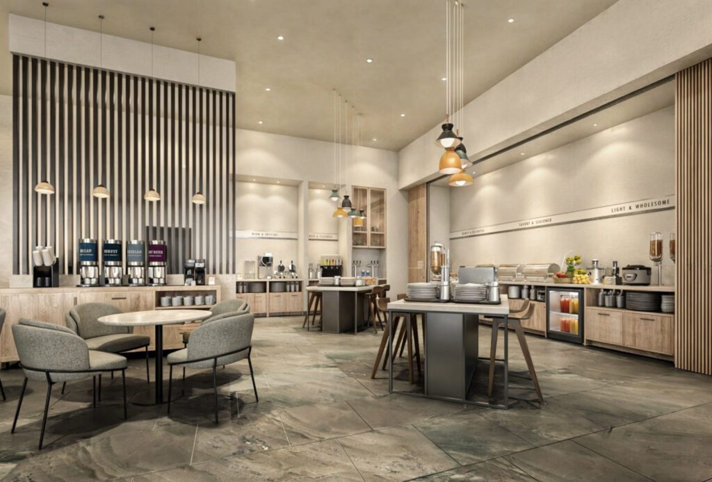 Tru by Hilton and Homewood Suites by Hilton Saltillo Breakfast Area Area De Pantry Y Cafe